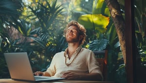 toolsms_A_happy_handsome_man_at_the_computer_outdoors_in_a_zen__ac814e60-3729-4c83-9e90-6e78afa0ed9c